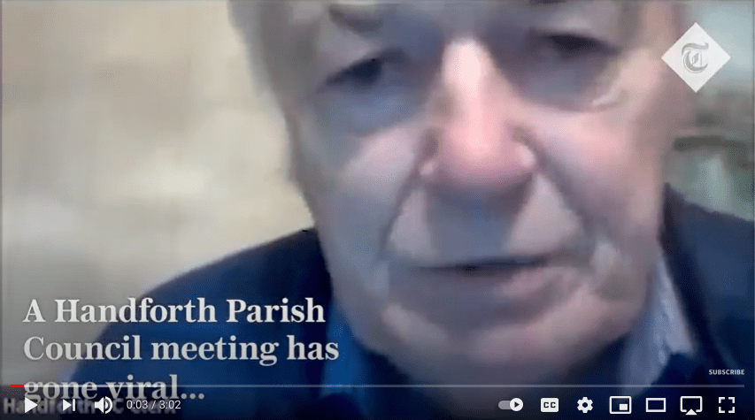 Links to funny YouTube video of recorded parish council meeting disaster