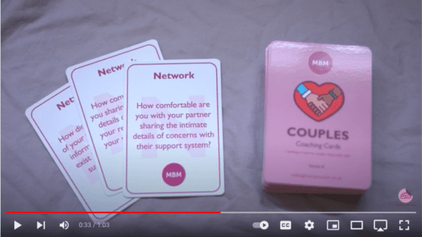 Screenshot of MBM video on Couples coaching cards
