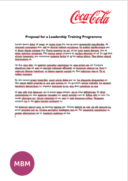 Letter for proposal leadership training programme