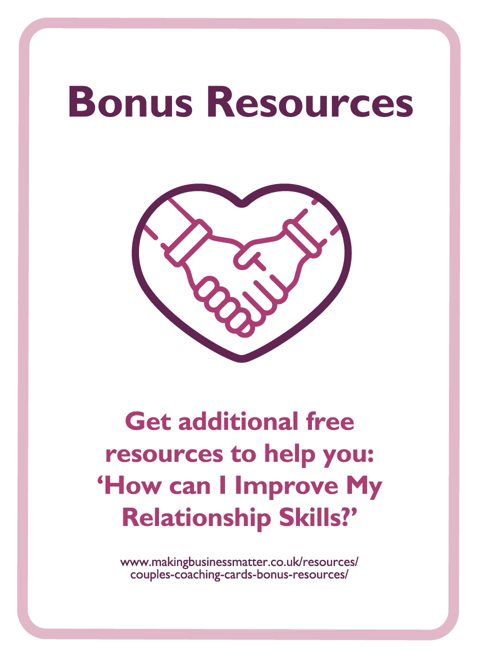 Bonus Resources Card