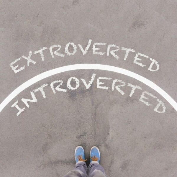 Extroverted outside while Introverted inside on asphalt ground