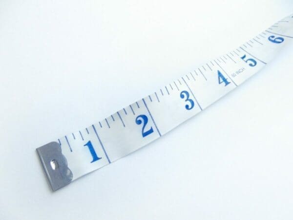 Inches on a measuring tape