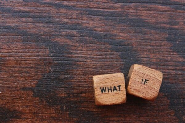 What If on two wooden dice