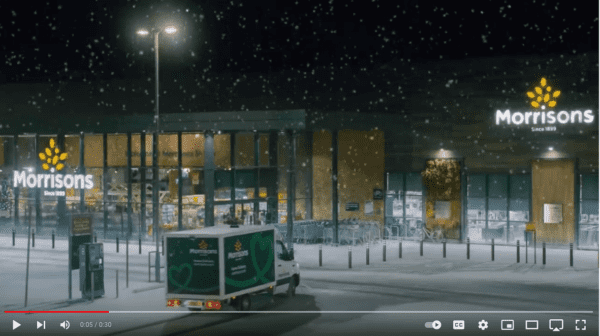 Links to YouTube video Morrisons Christmas Ad 2020