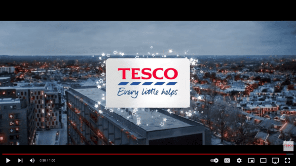 Links to YouTube video Tesco Christmas Ad 2020