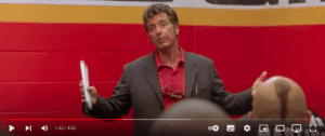 Screenshot from Al Pacino Inches speech