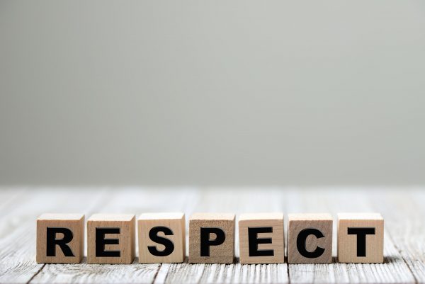 Respect word written on wood blocks