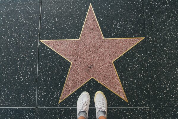 White shoes stood next to a Hollywood star