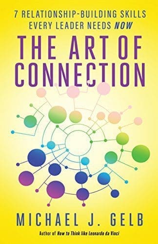 Yellow Book cover The Art of Connection by Michael J. Gelb with network icon