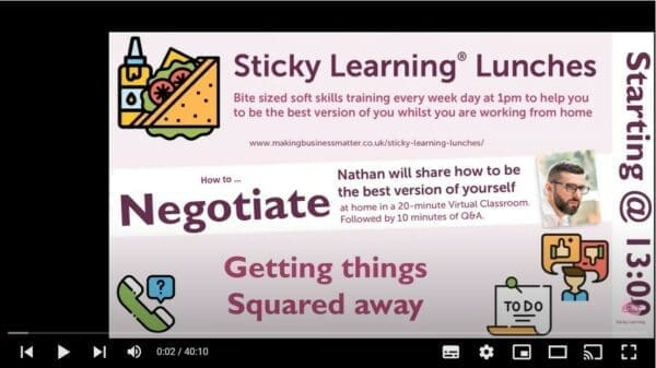Links to YouTube video Negotiation Skills Webinar from MBM Nathan