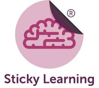 MBMs Sticky Learning ® Logo with purple brain sticker