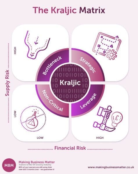MBM Infograph of the Kraljic Matrix showing four quadrants
