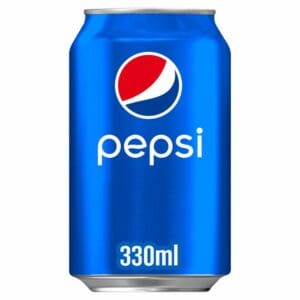 Blue can with 330ml label and pepsi logo
