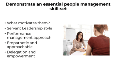 Presentation slide on people management skill set