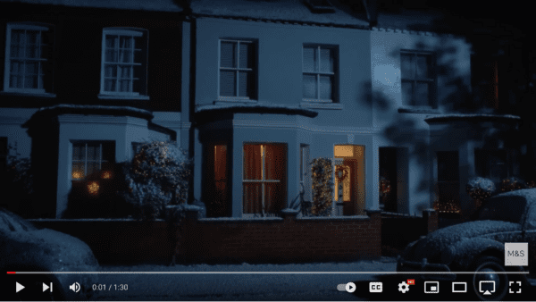 Links to YouTube video about Marks and Spencer Christmas 2022 TV advert