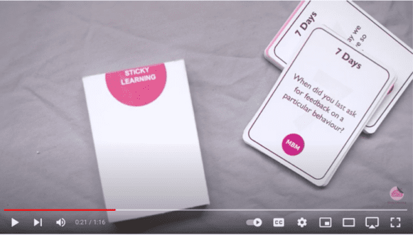 Screenshot of MBM video on Sticky Learning coaching cards