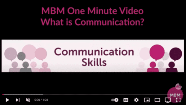 Links to YouTube MBM video on what are communication skills?
