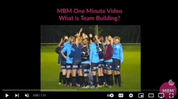 One minute video disucssing what is team building?
