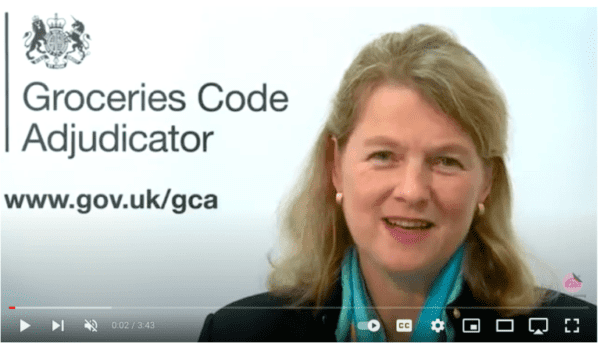 Links to YouTube Video discussing supply code of practice in suppliers