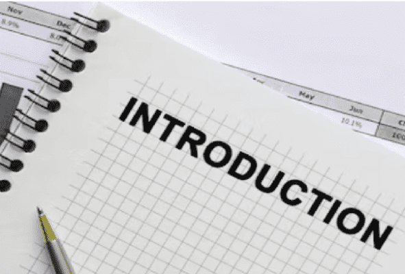Introduction on a graph ruled notepad with a pen tip