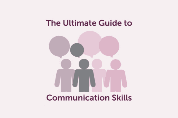 MBM banner for Communication skills ultimate guide with several communicating people icons