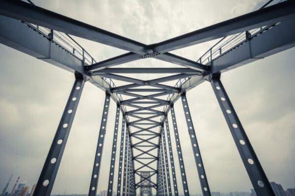 steel framework for a bridge