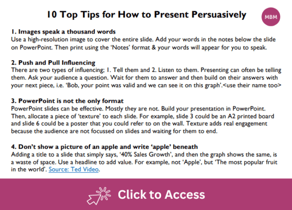 10 top tips on how to present persuasively