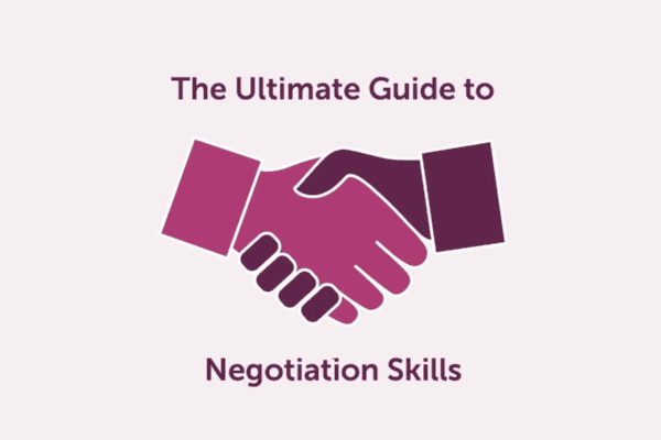 MBM banner for Negotiation skills ultimate guide with purple handshake icon