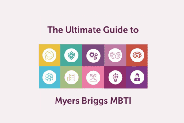 MBM banner for Myers Briggs ultimate guide with colourful collage of personality icons