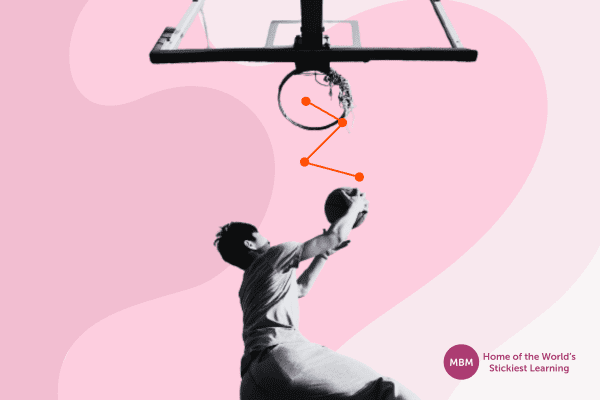 basketball player measuring distance of ball from hoop target