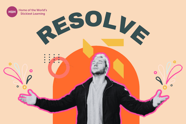 The word reseolve above a Male employee with hands apart blog post image