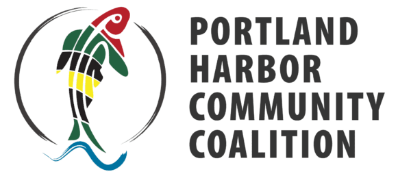 Portland Harbor Community Coalition logo with fish