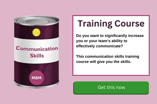 Communication Skills Training Course banner with green button and course can