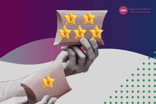 Hand comparing five star client to one star client for Consultative Selling