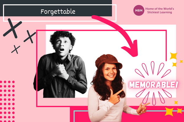 Forgettable to memorable presentations blog image pink theme