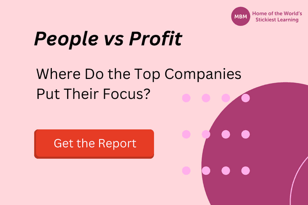 People versus profit report banner with orange botton