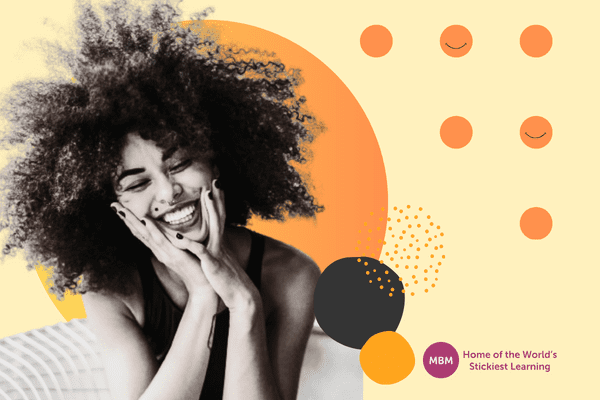 Girl with afro hair smilling to Think Positively