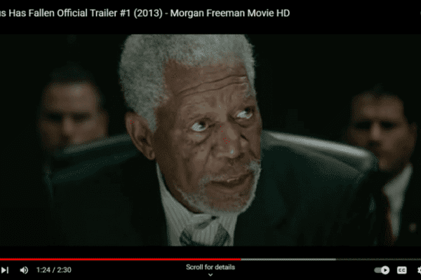 Links to YouTube video Olympus has fallen with Morgan Freeman