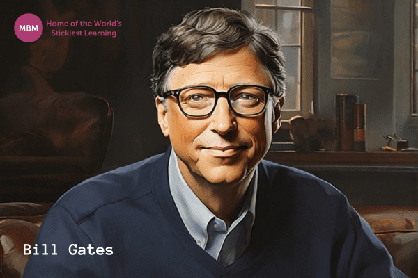Bill Gates portrait with office background