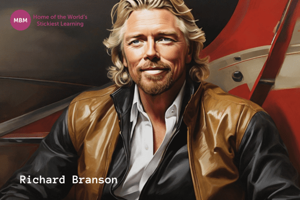 Richard Branson portrait with brown jacket
