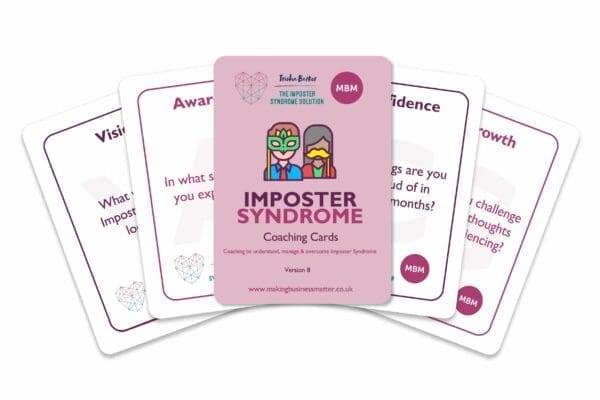 Imposter syndrome coaching cards fanned out