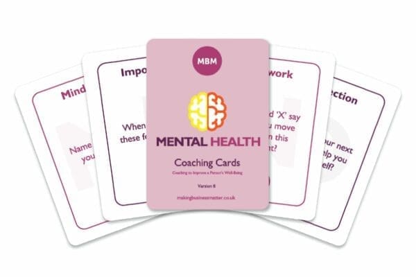 mental health coaching cards fanned out