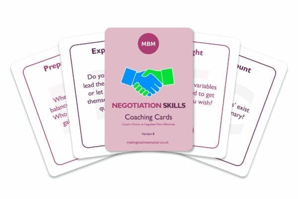 negotation skills coaching cards fanned out