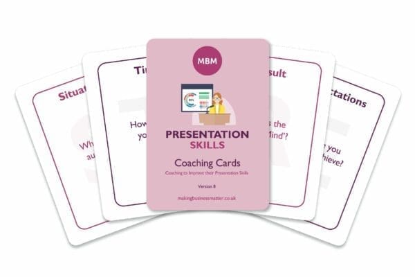 presentation skills coaching cards fanned out