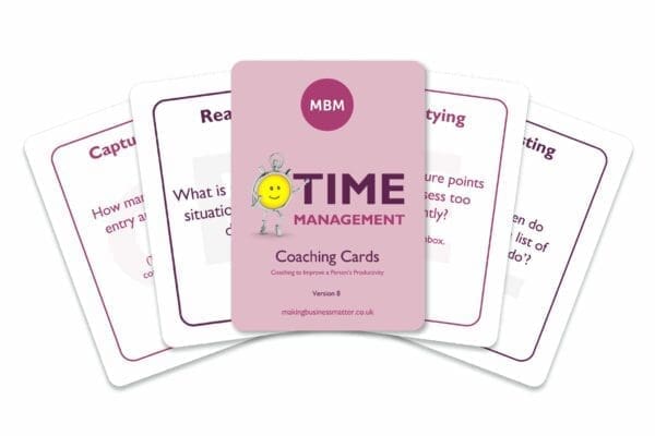 time management coaching cards fanned out