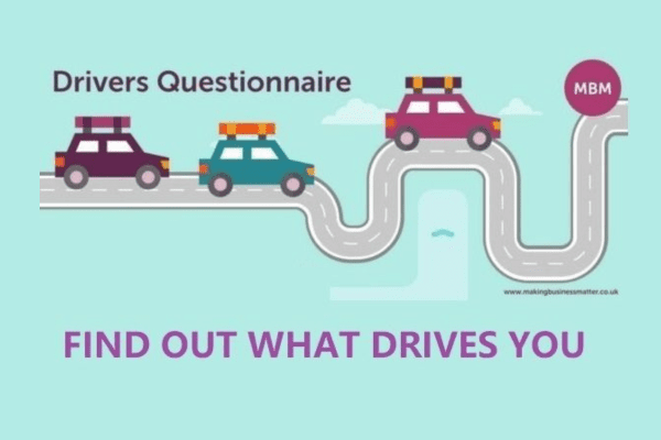 MBM banner titled Drivers Questionnaire with coloured cars on a road illustration and MBM logo